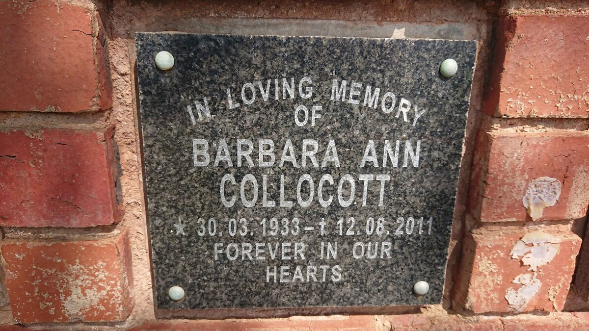 COLLOCOTT Barbara Ann 1933-2011