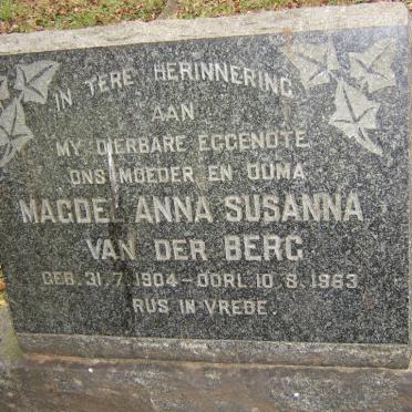 BERG Magdel Anna Susanna, van der 1904-1963
