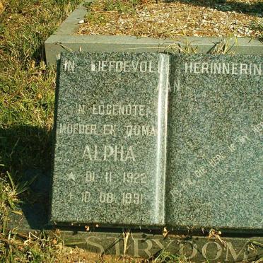 STRYDOM Alpha 1922-1991