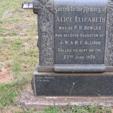 BOWLES Alice Elizabeth nee ALLISON -1935