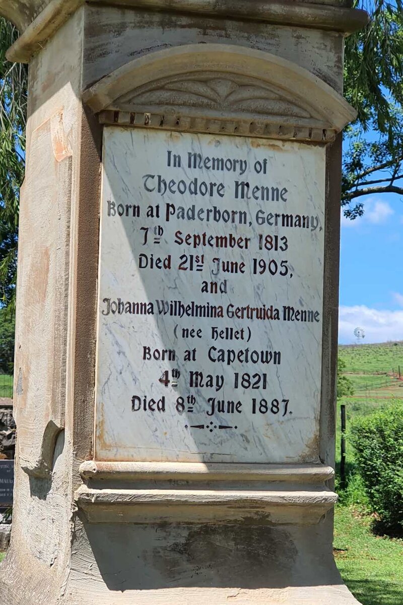 MENNE Theodore 1813-1905 &amp; Johanna Wilhelmina Gertruida HELLET 1821-1887