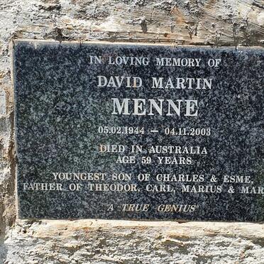 MENNE David Martin 1944-2003