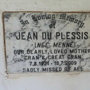 PLESSIS Jean, du nee MENNE 1921-2009