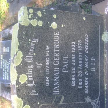 PAUL Hannah Gertrude 1903-1978