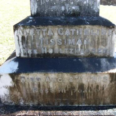TISSIMAN Aletta Catheline nee HOULTZHAUSEN -1918