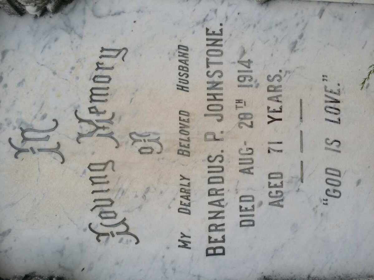 JOHNSTONE Bernardus P. -1914