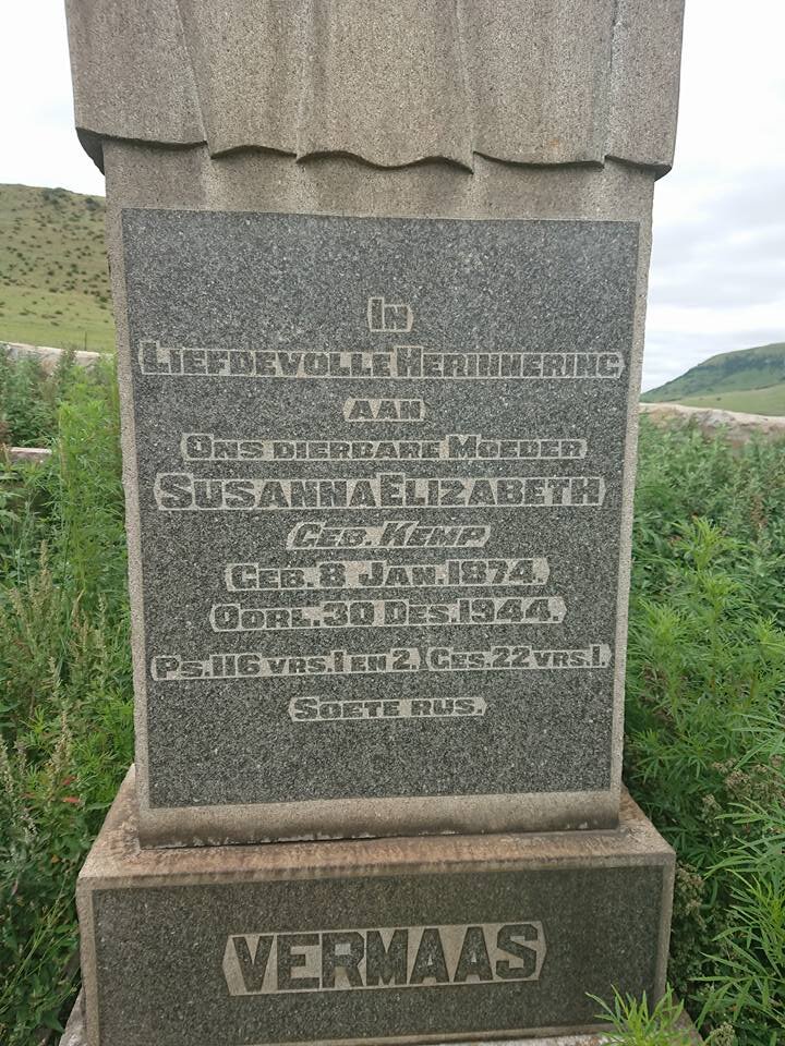 VERMAAS Susanna Elizabeth nee KEMP 1874-1944
