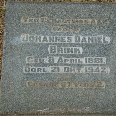 BRINK Johannes Daniël 1881-1942