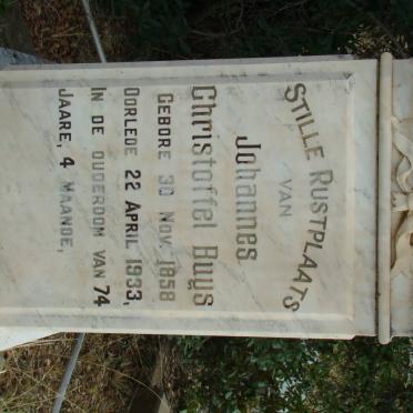 BUYS Johannes Christoffel 1858-1933 &amp; Susanna Maria SNYMAN 1865-1924 