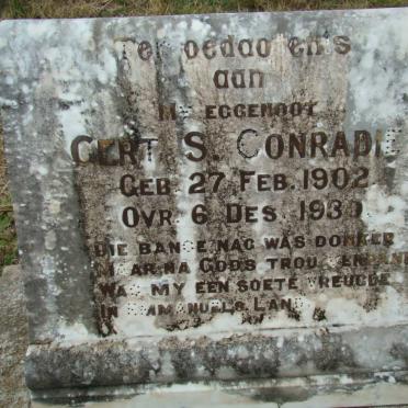 CONRADIE Gert S. 1902-1930
