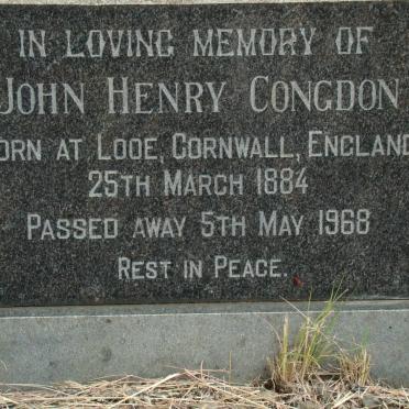 CONGDON John Henry 1884-1968