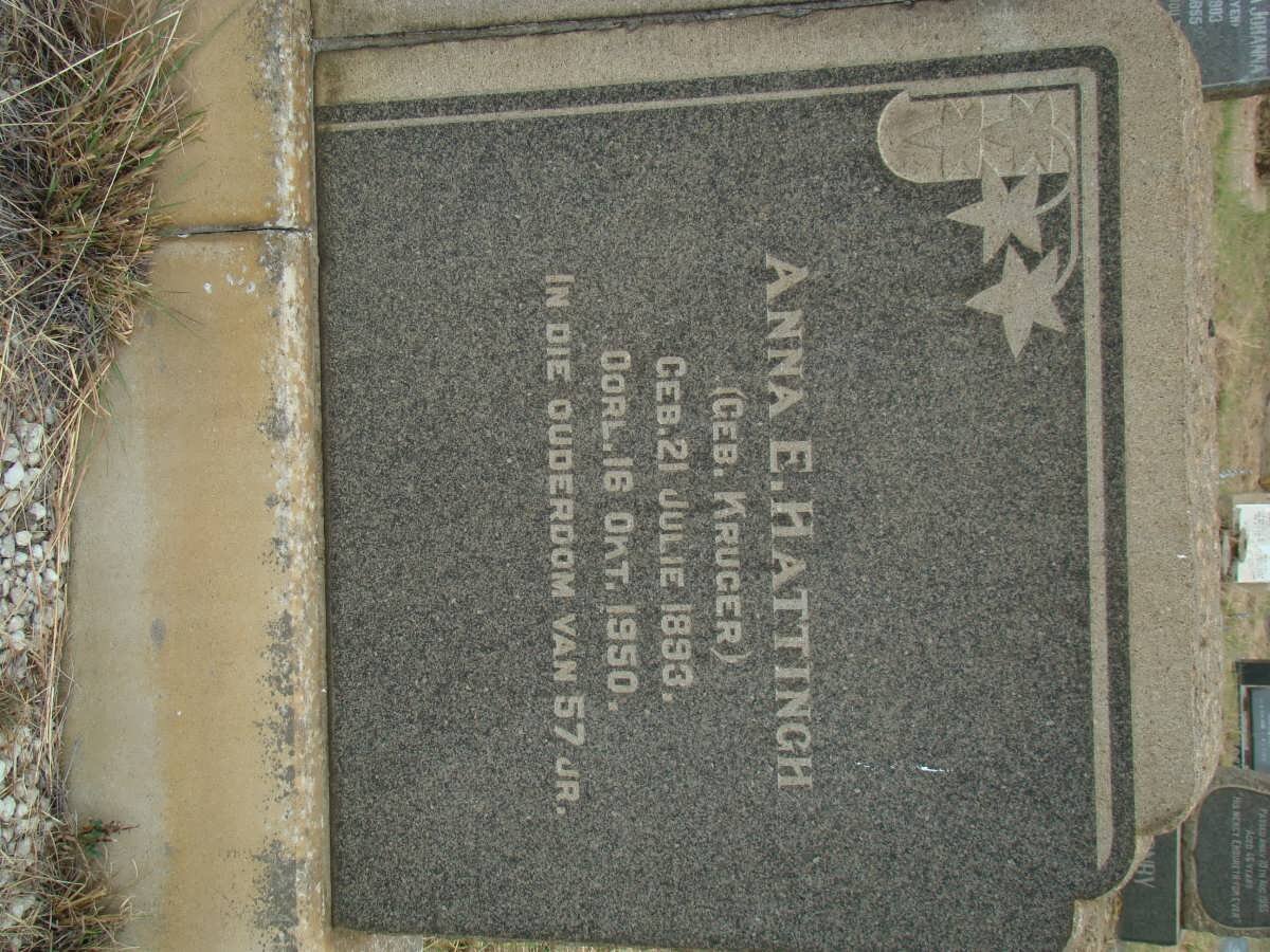 HATTINGH Anna E. 1893-1950