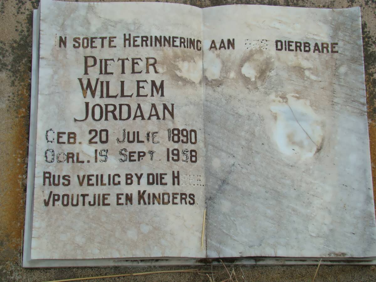JORDAAN Pieter Willem 1890-1958
