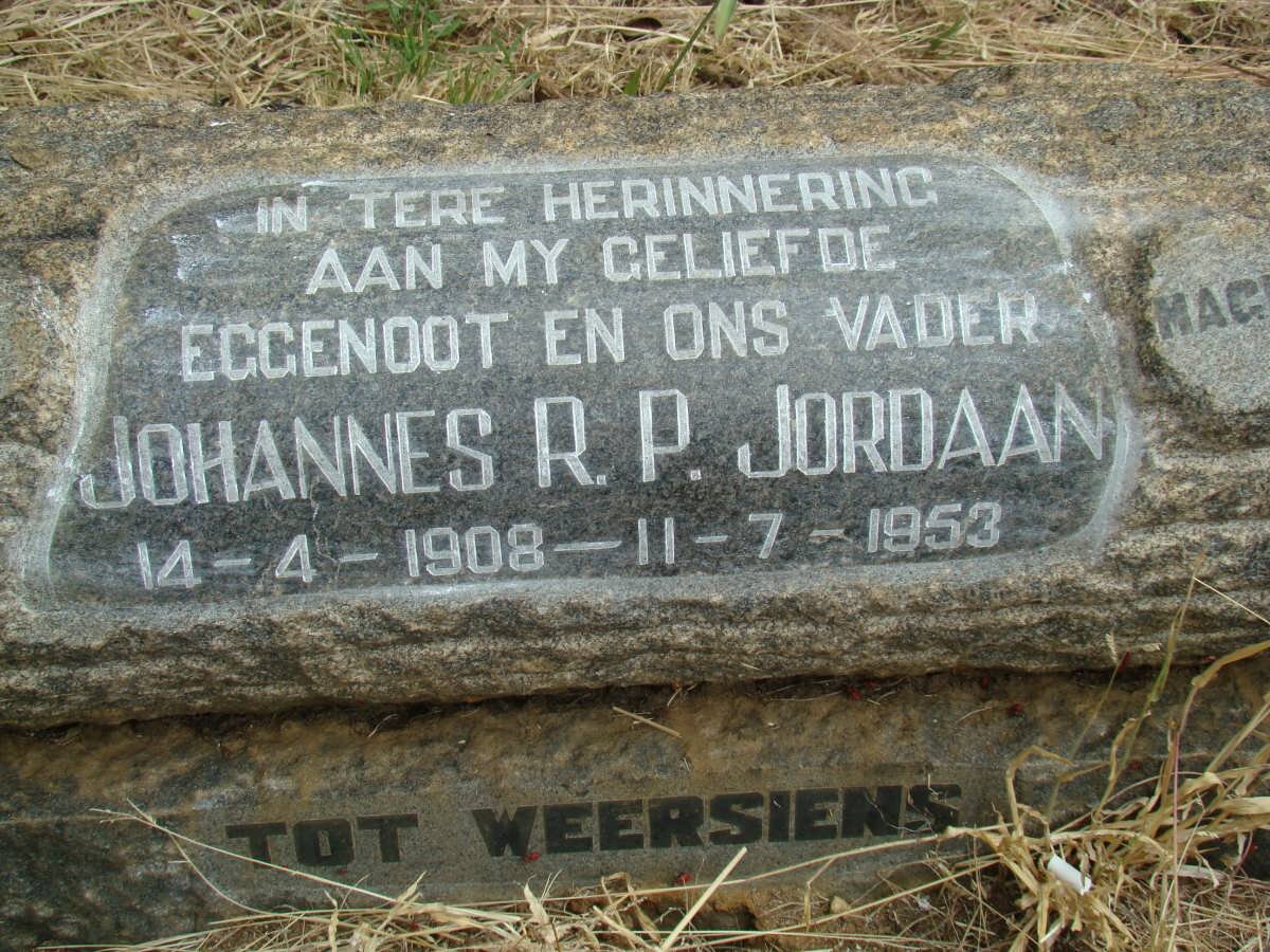 JORDAAN Johannes R.P. 1908-1953