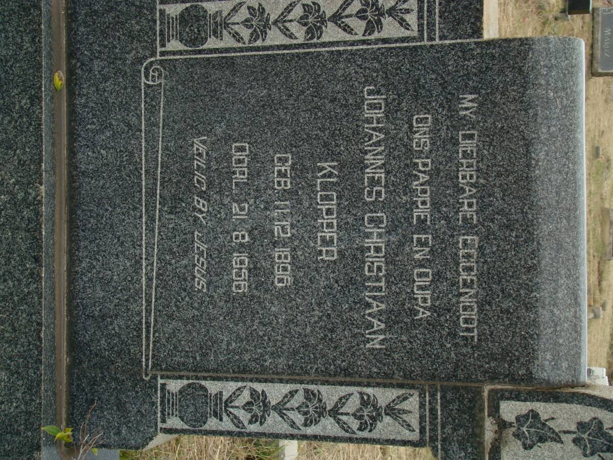 KLOPPER Johannes Christiaan 1896-1956