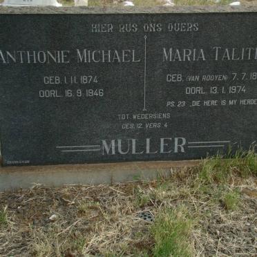 MULLER Anthonie Michael 1874-1946 &amp; Maria Talitha VAN ROOYEN 1885-1974