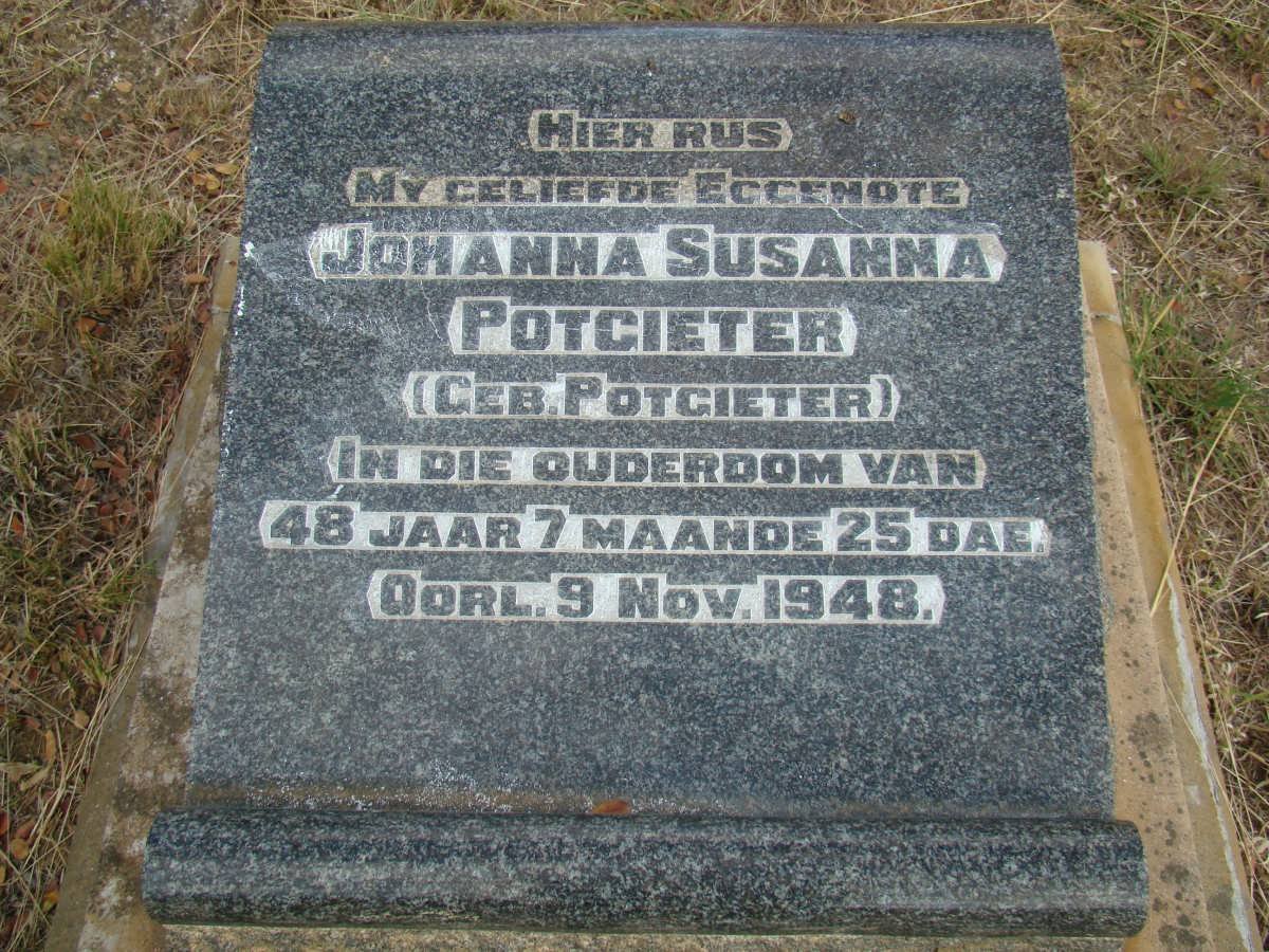 POTGIETER Johanna Susanna nee POTGIETER -1948