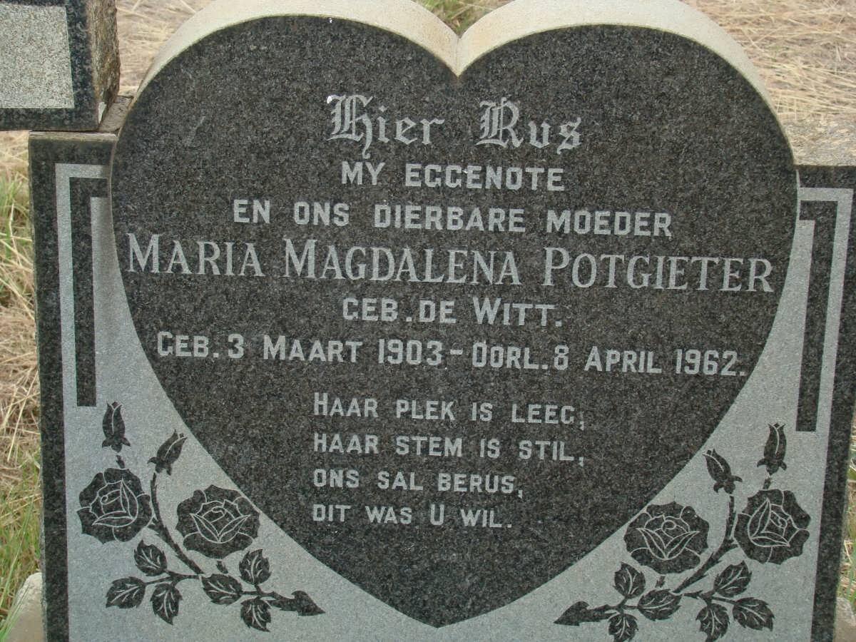 POTGIETER Maria Magdalena nee DE WITT 1903-1962