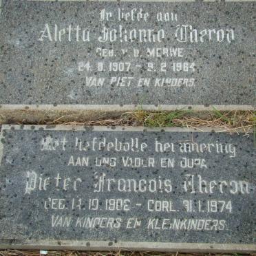 THERON Pieter Francois 1902-1974 &amp; Aletta Johanna V.D. MERWE 1907-1964