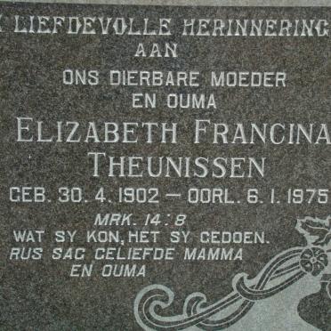 THEUNISSEN Elizabeth Francina 1902-1975