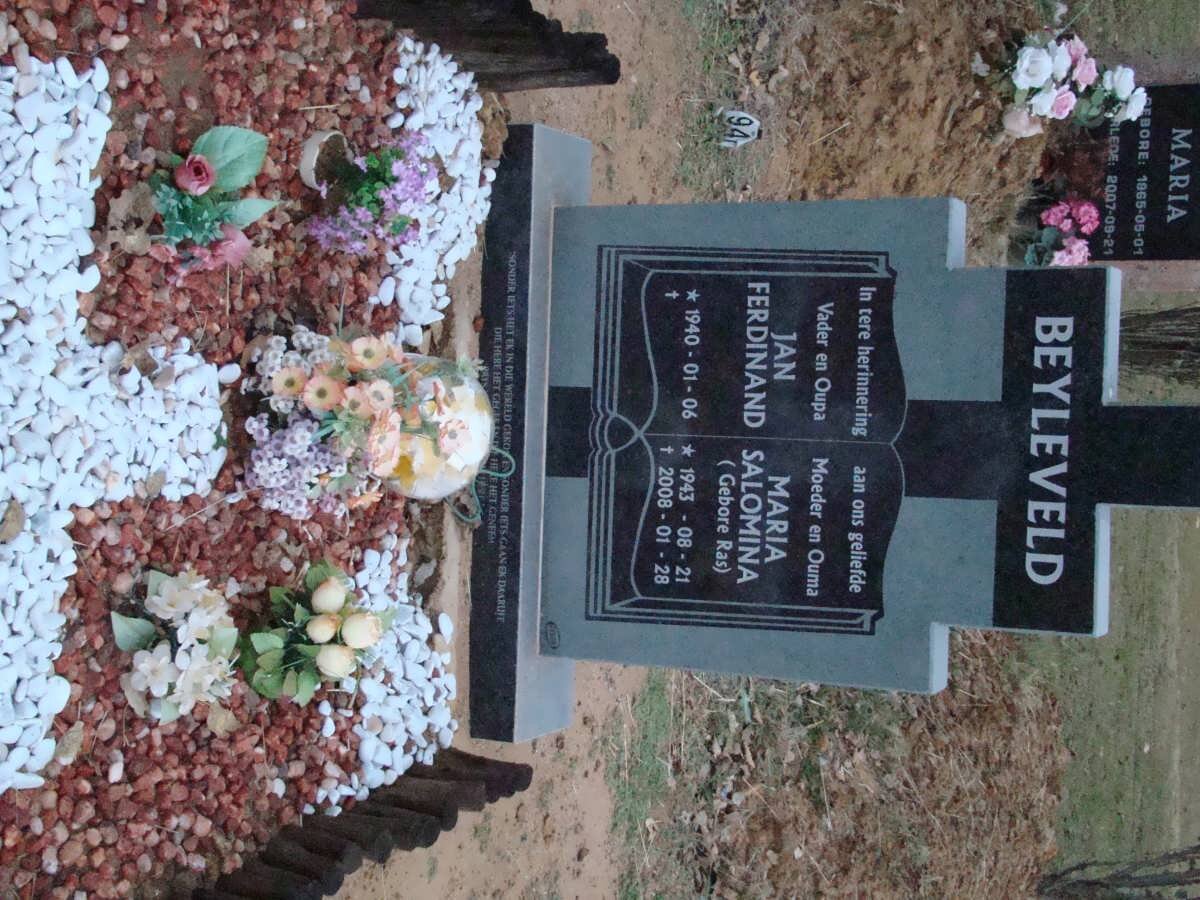BEYLEVELD Jan Ferdinand 1940- &amp; Maria Salomina RAS 1943-2008