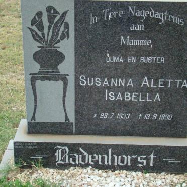 BADENHORST Susanna Aletta Isabella 1933-1990