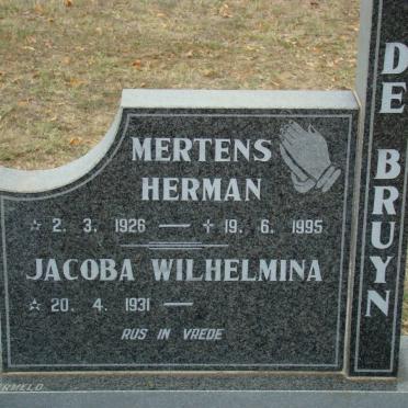 BRUYN Mertens Herman, de 1926-1995 &amp; Jacoba Wilhelmina 1931-