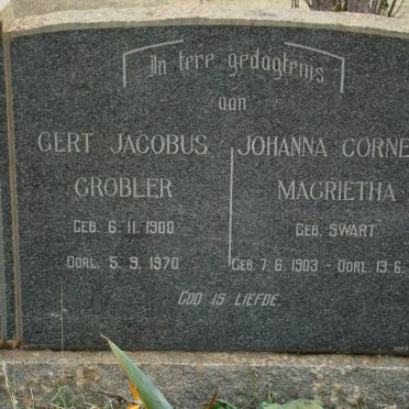 GROBLER Gert Jacobus 1900-1970 &amp; Johanna Cornelia Magrietha SWART 1903-1964