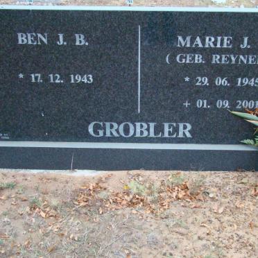 GROBLER Ben J.B. 1943- &amp; Marie J.M. REYNEKE 1945-2001