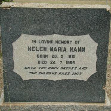 HAMM Helen Maria 1881-1965