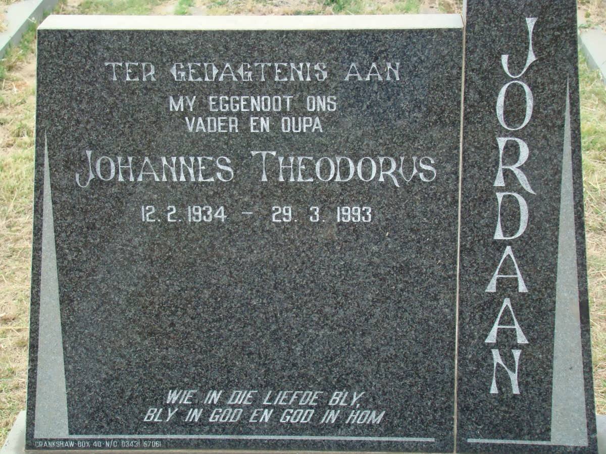 JORDAAN Johannes Theodorus 1934-1993