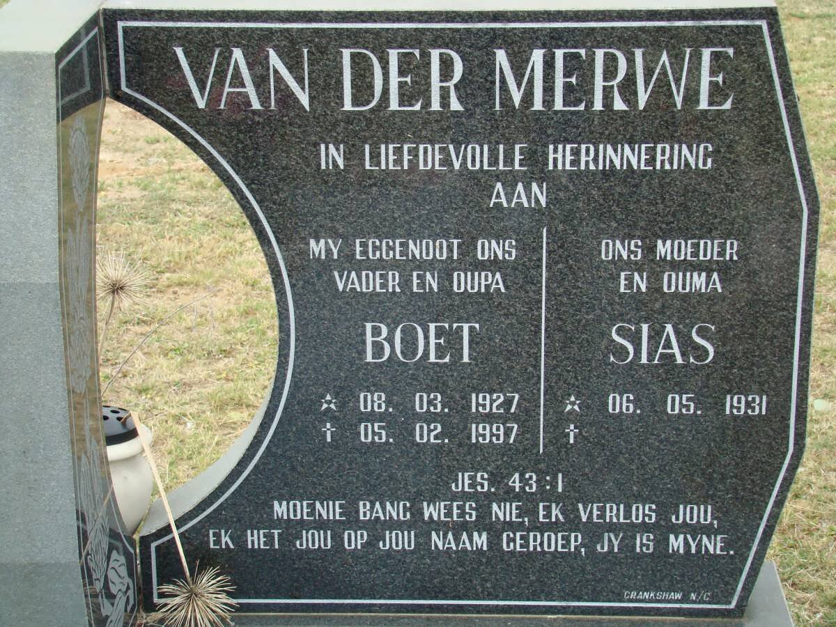 MERWE Boet, van der 1927-1997 &amp; Sias 1931-