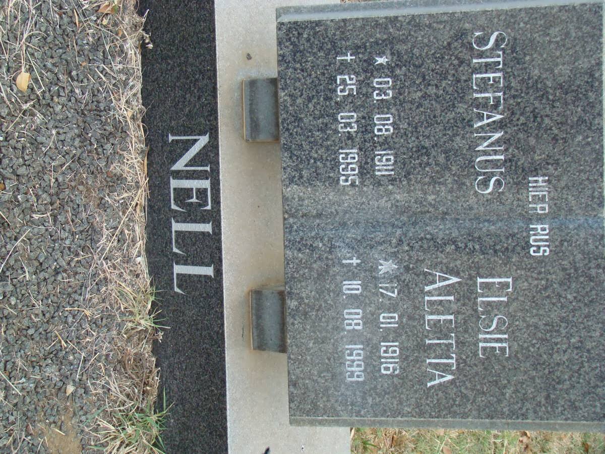 NELL Stefanus 1911-1995 &amp; Elsie Aletta 1916-1999