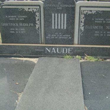 NAUDE Graystock Rudolph 1909-1977 &amp; Elizabeth Susanna 1910-1995