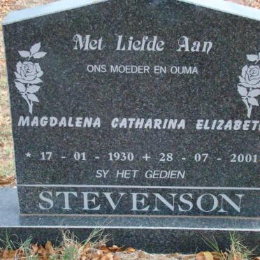 STEVENSON Magdalena Catharina Elizabeth 1930-2001