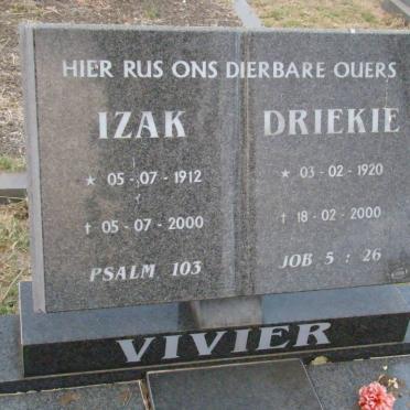 VIVIER Izak 1912-2000 &amp; Driekie 1920-2000