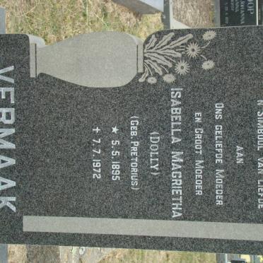 VERMAAK Isabella Magrietha nee PRETORIUS 1895-1972