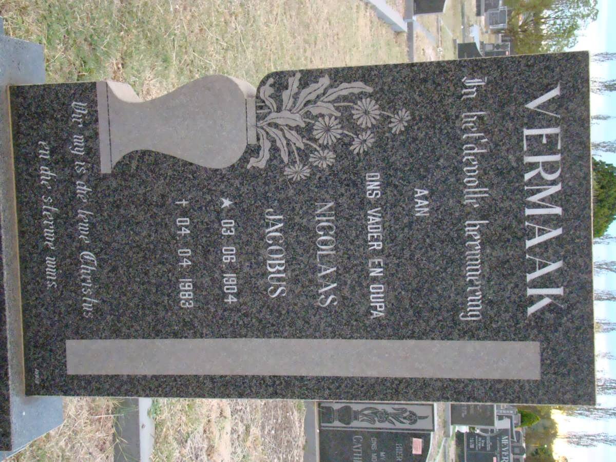 VERMAAK Nicolaas Jacobus 1904-1983