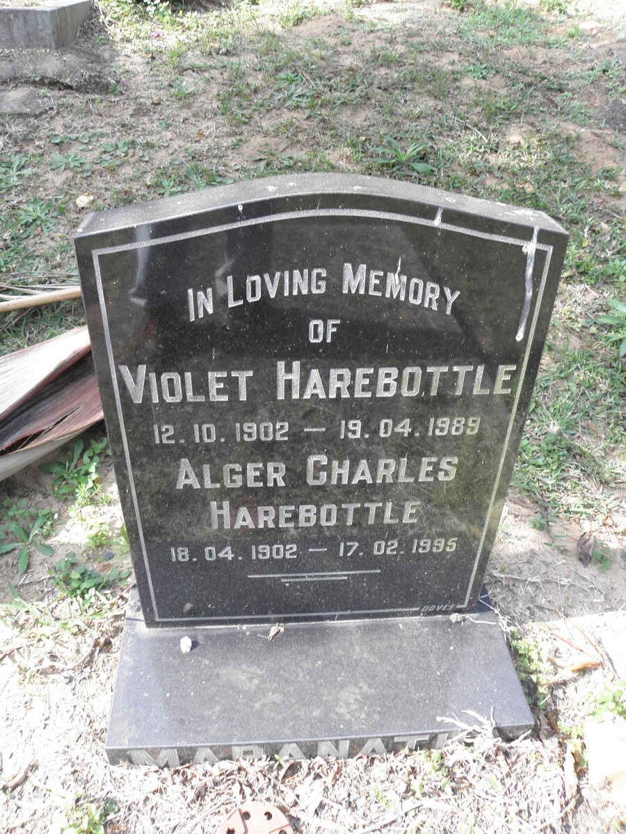 HAREBOTTLE Alger Charles 1902-1995 &amp; Violet 1902-1989