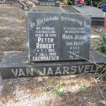 JAARSVELD Peter Robert, van 1915-1992 &amp; Maria Juliana KOTZÉ 1931-2002