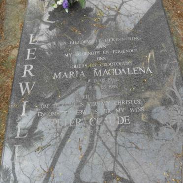 LERWILL Peter Claude 1920-2000 &amp; Maria Magdalena 1926-1998