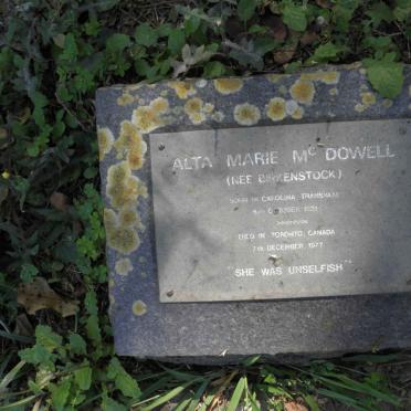 McDOWELL Alta Marie nee BIRKENSTOCK 1931-1977