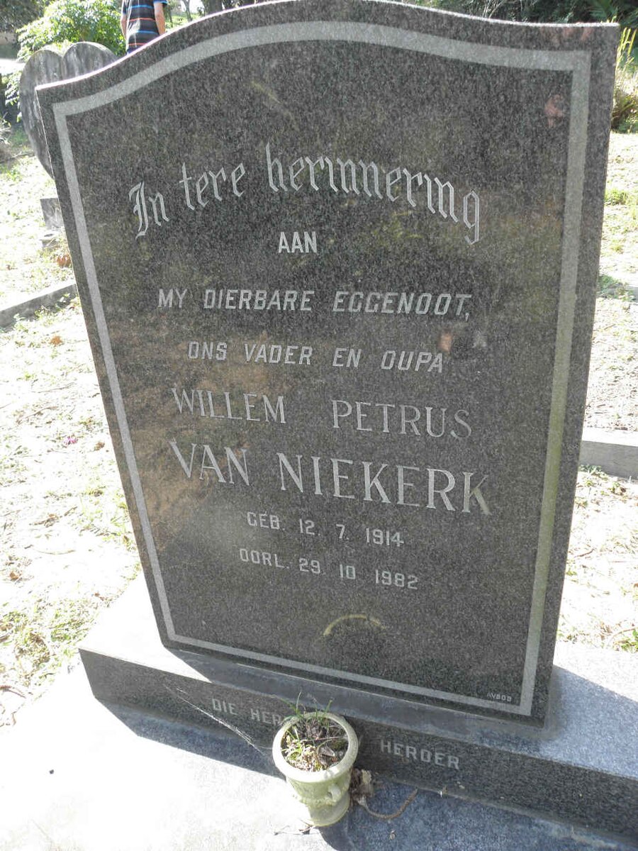 NIEKERK Willem Petrus, van 1914-1982