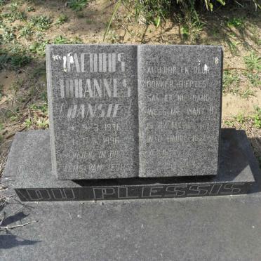 PLESSIS Jacobus Johannes, du 1936-1996