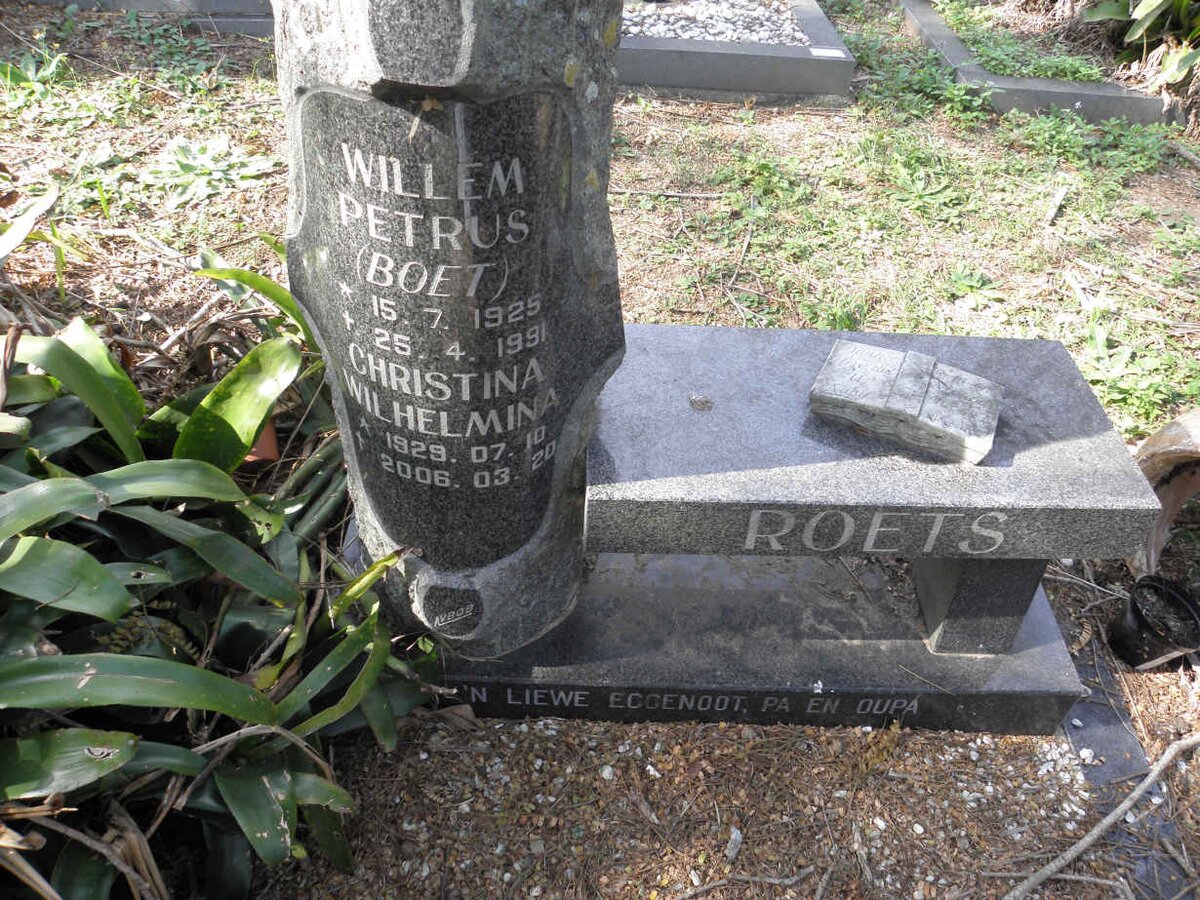 ROETS Willem Petrus 1925-1991 &amp; Christina Wilhelmina 1929-2006