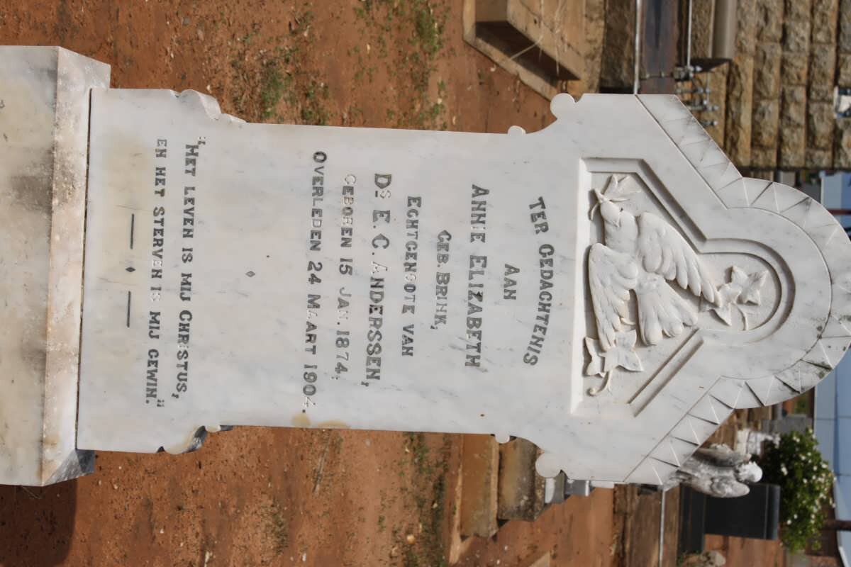 ANDERSSEN Annie Elizabeth nee BRINK 1874-1904