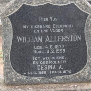 ALLERSTON William 1877-1959 &amp; Gesina A. 1896-1970