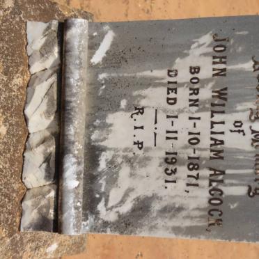 ALCOCK John WIlliam 1871-1931