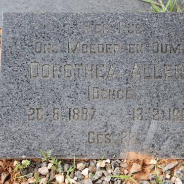 ALLERS Dorothea nee BENCE 1887-1968