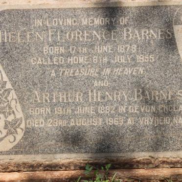 BARNES Arthur Henry 1882-1963 &amp; Helen Florence 1878-1955